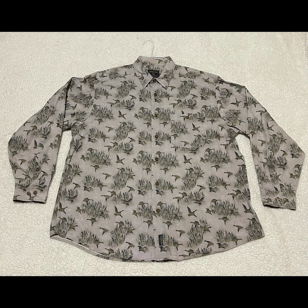 Vintage Woolrich Duck Goose Button Flannel Mens XL